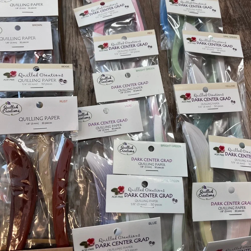 Quilled Creations Paplin Quilling Paper Lot 1/8 1/4 Inch Strips Mixed Colors